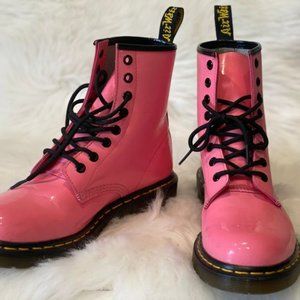 Dr. Martens Acid Pink Air Wair Soles Patent Leather Boots